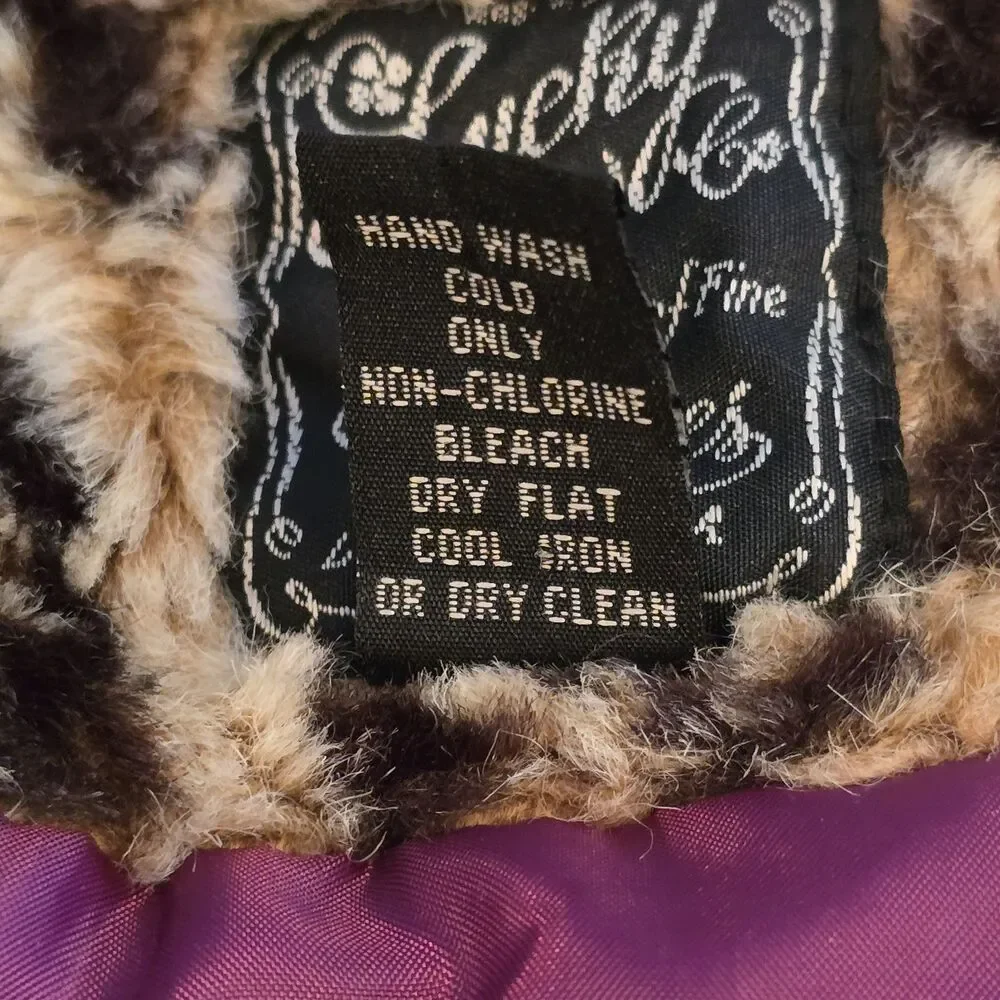 Lucky Brand House of Fire Leopard Print Brown Jacket Cropped Girls L 10/12